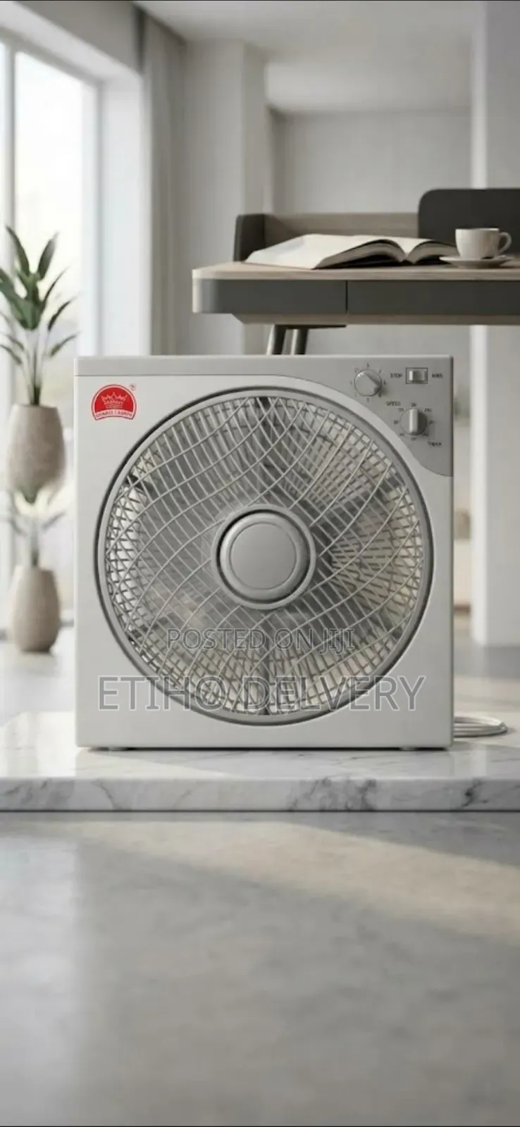 The Image Shows the Box for a Changli Crown 12" Box Fan (Model KYT-3