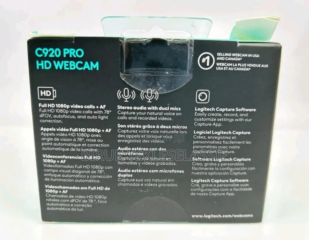 Logitech C920 HD Pro Webcam 1080p USB Widescreen Built in Mic Black