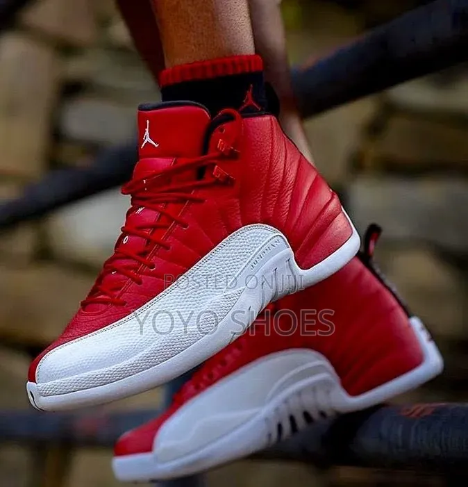 Air Jordan 12 Retro "Gym Red"/White Unisex Fashion Shoes