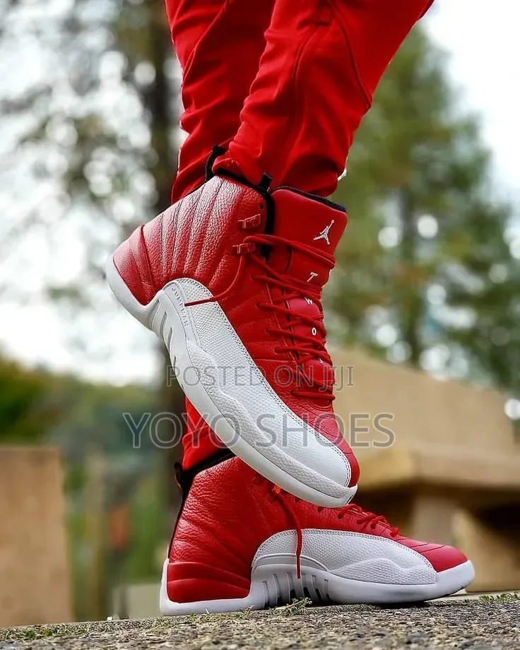 Air Jordan 12 Retro "Gym Red"/White Unisex Fashion Shoes