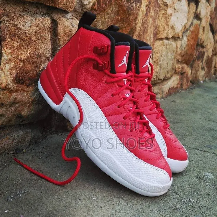 Air Jordan 12 Retro "Gym Red"/White Unisex Fashion Shoes