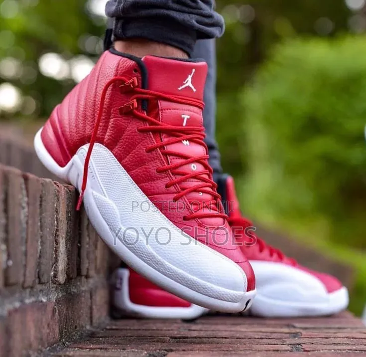 Air Jordan 12 Retro "Gym Red"/White Unisex Fashion Shoes