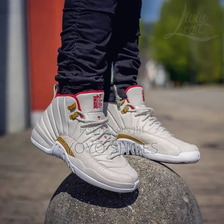 Air Jordan 12 Retro "FIBA "University Red/White Metallic Gold Shoes