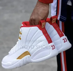 Air Jordan 12 Retro "FIBA "University Red/White Metallic Gold Shoes
