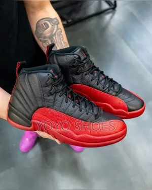 Air Jordan 12 Retro "Flu Game" Black/ Varsity Red"Unisex Fashion Shoe