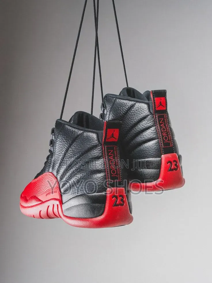 Air Jordan 12 Retro "Flu Game" Black/ Varsity Red"Unisex Fashion Shoe