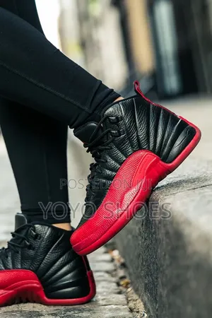 Air Jordan 12 Retro "Flu Game" Black/ Varsity Red"Unisex Fashion Shoe