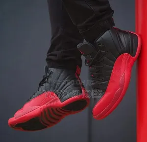 Air Jordan 12 Retro "Flu Game" Black/ Varsity Red"Unisex Fashion Shoe