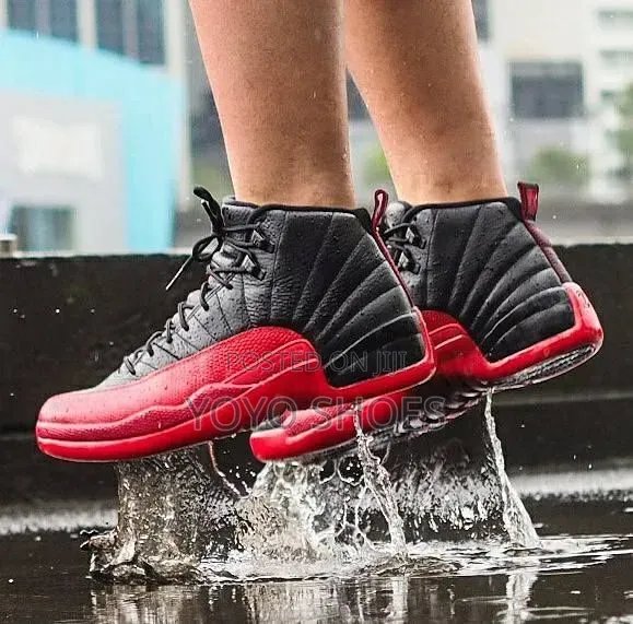 Air Jordan 12 Retro "Flu Game" Black/ Varsity Red"Unisex Fashion Shoe