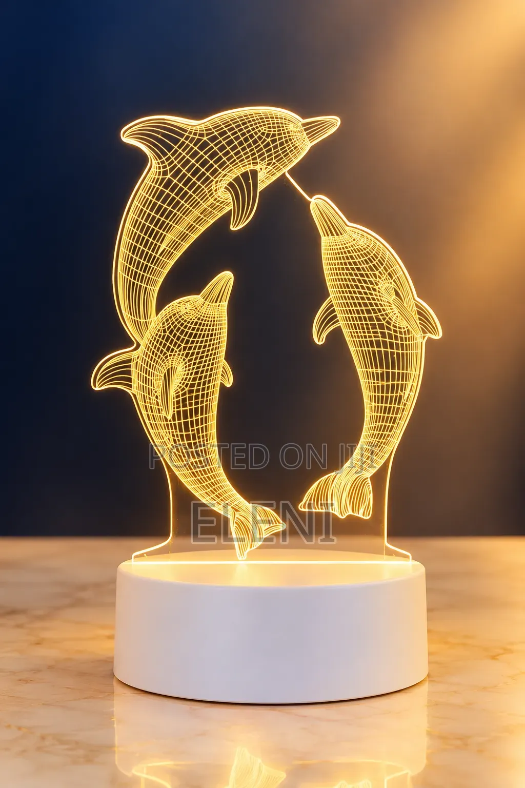 Golden Dolphin 3D LED Night Lamp