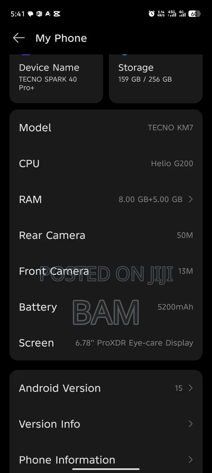 Tecno Spark 40 Pro+ 256 GB Black