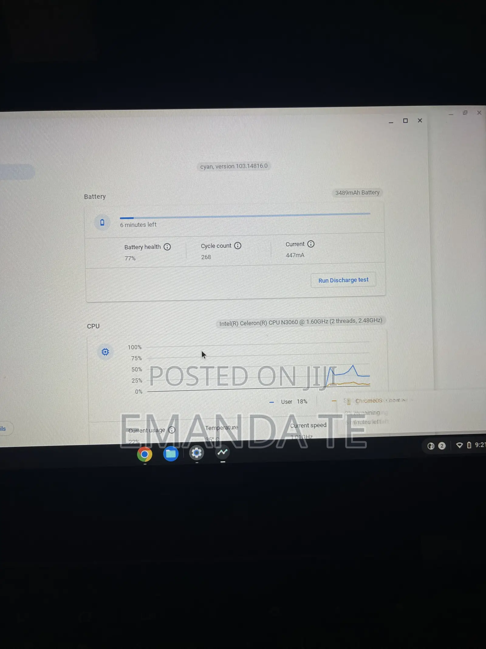 Laptop Acer Chromebook 11 2GB Intel Celeron SSD 16 GB