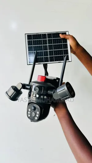 Solar-Powered 4-Lens Security Camera.
