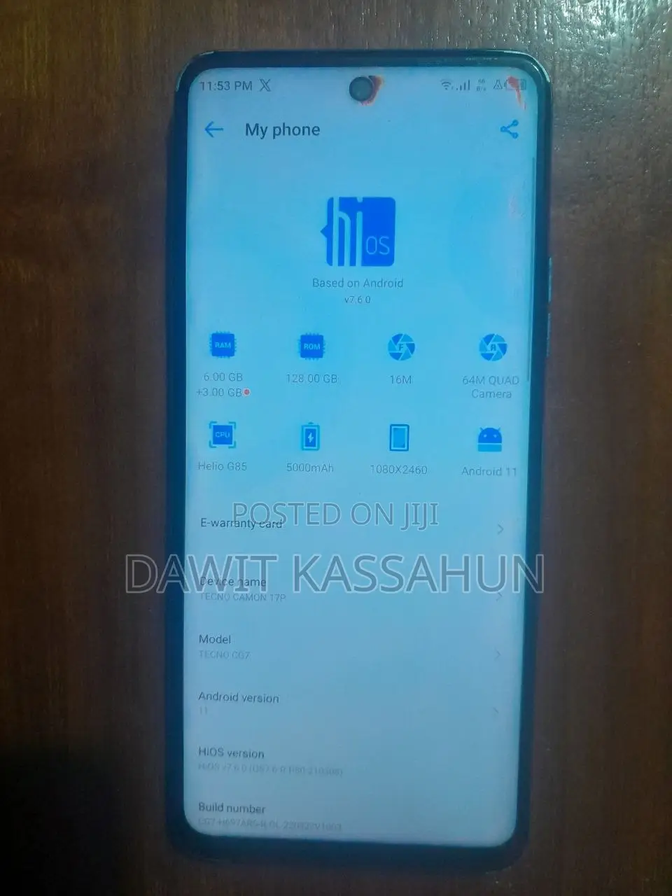 Tecno Camon 17P 128 GB Blue