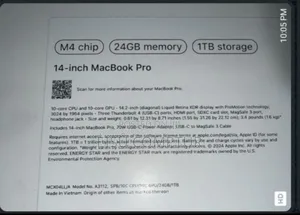 New Laptop Apple MacBook Pro 2024 M4 24GB Apple M4 Pro SSD 1T