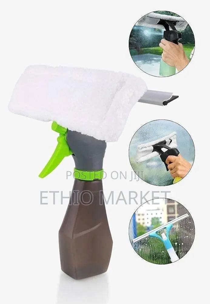 3 በ1 የሚረጭ ውሃ ያለው የመስኮት ማጽጃ ብሩሽ