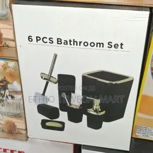 6 Piece Bathroom Set With Golden Lids