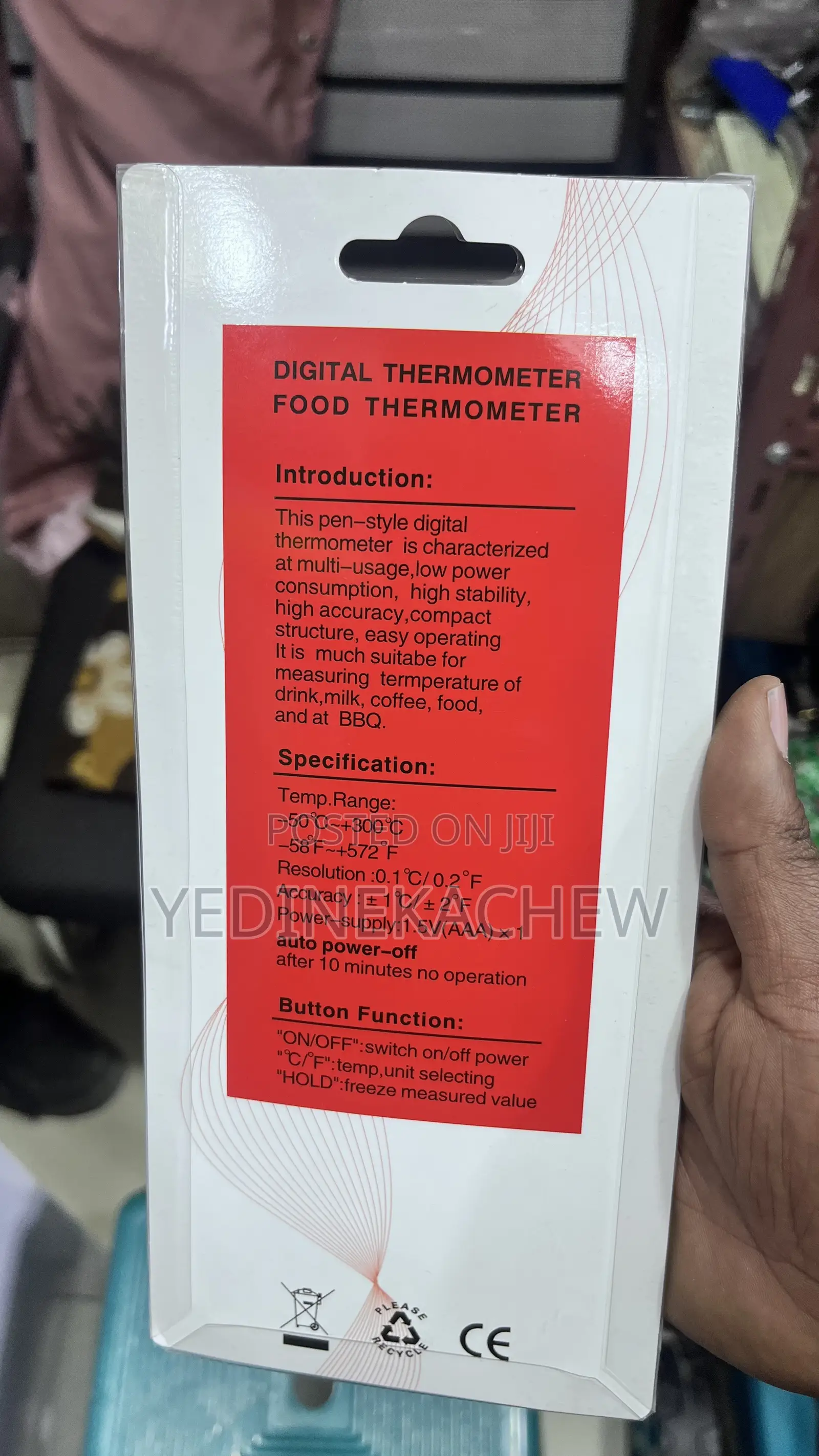 ዲጂታል የምግብ ቴርሞሜትር (Digital Food Thermometer - Model: TP608)