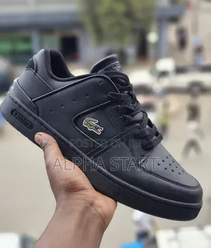 Lacoste High Master Quality Flat Lather Shoes Black & White