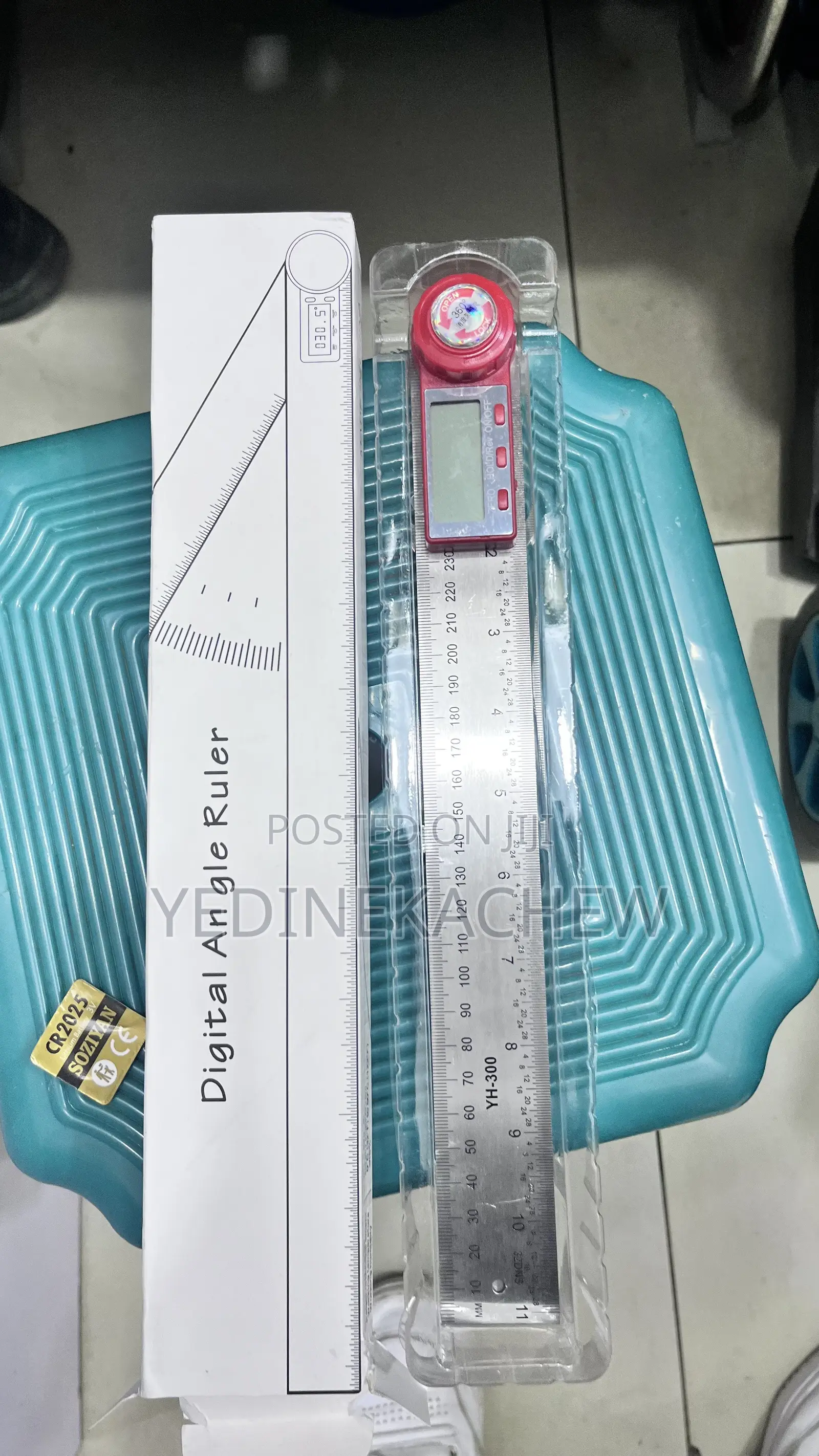 ዲጂታል የማዕዘን መለኪያ መስመር (Digital Angle Ruler - Model: YH-300)