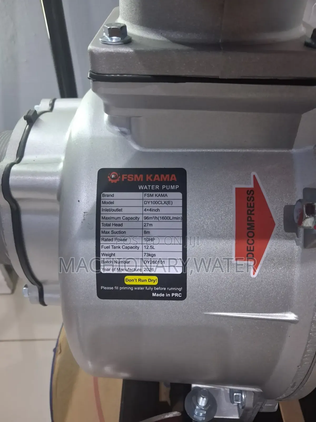 FSM Kama Diesel Water Pump 4"