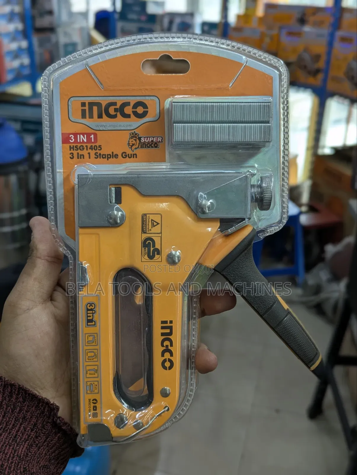INGCO 3-in-1 Staple Gun (Model: HSG1405) Manual Staple Gun Shutter