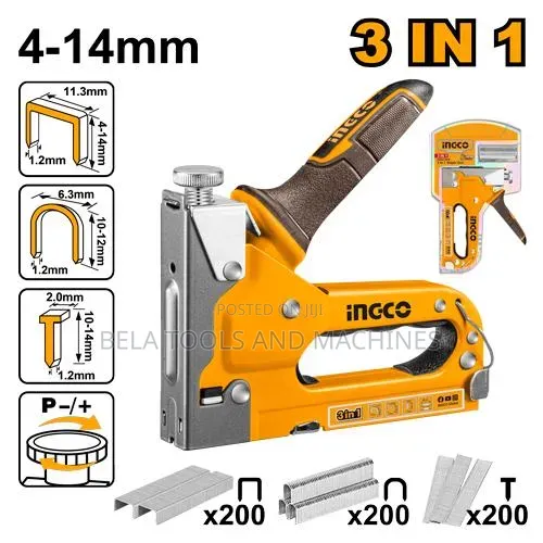 INGCO 3-in-1 Staple Gun (Model: HSG1405) Manual Staple Gun Shutter