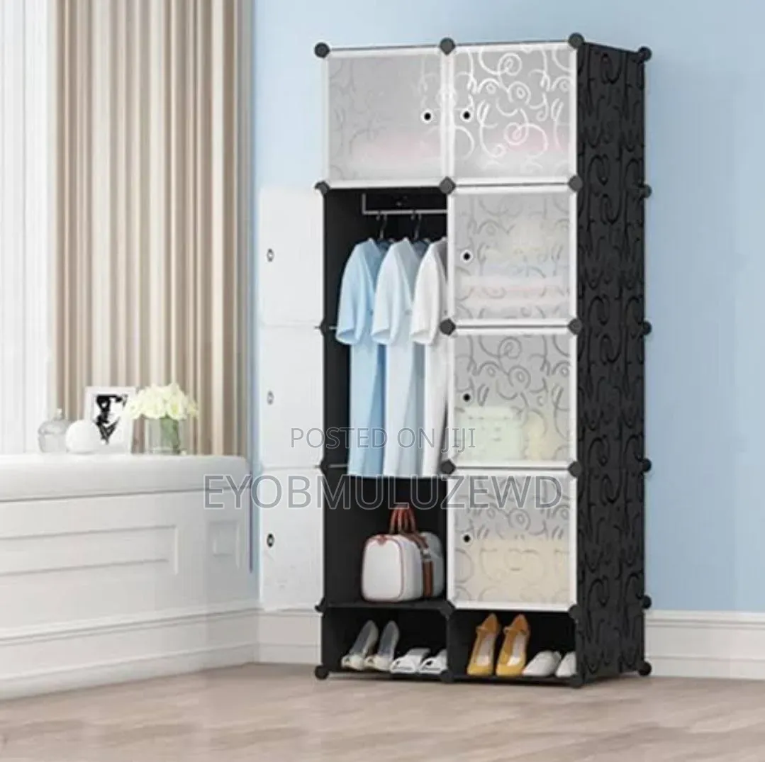 Storage Wardrobe Metal Plastic የልብስ ማስቀመጫ