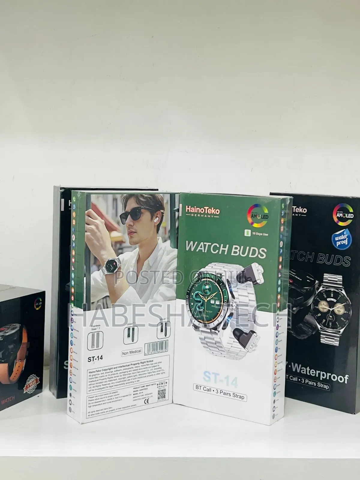 HainoTeko ST-14 AMOLED Watch – Airpod Sync Pack