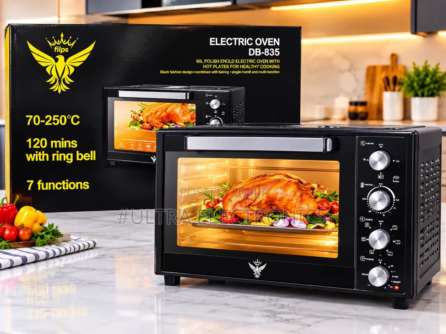 Flips Db-835 Electric Oven – 60l Cook Smarter, Eat Better!