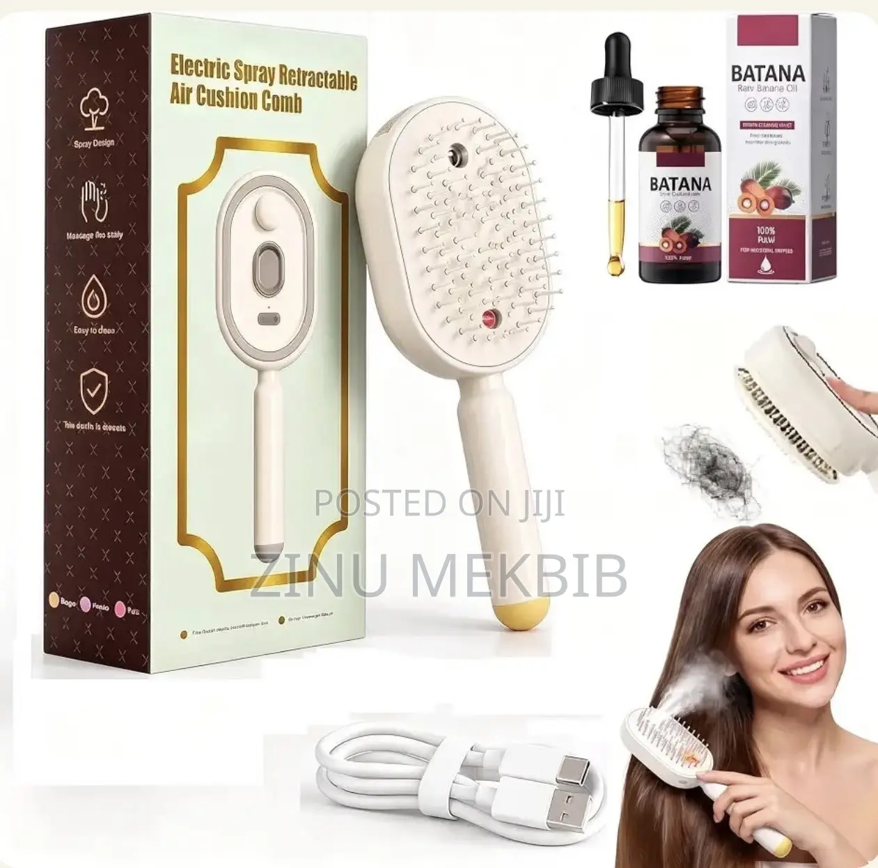 Electric Spray Retractable Air Cushion Comb