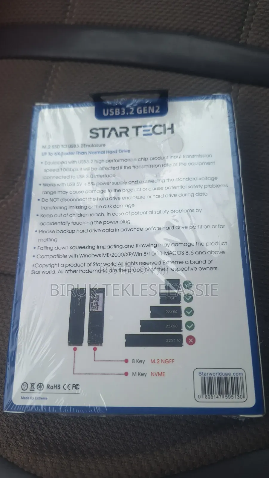 Star Tech M.2 SSD to USB 3.1/3.2 Enclosure Reader SATA