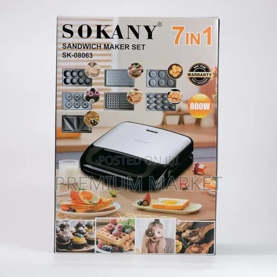 Waffle Maker 7-in-1 Sandwich Maker Set 7 በ 1 ሶካኒ የዋፍል እና ሳንዱች መስሪያ
