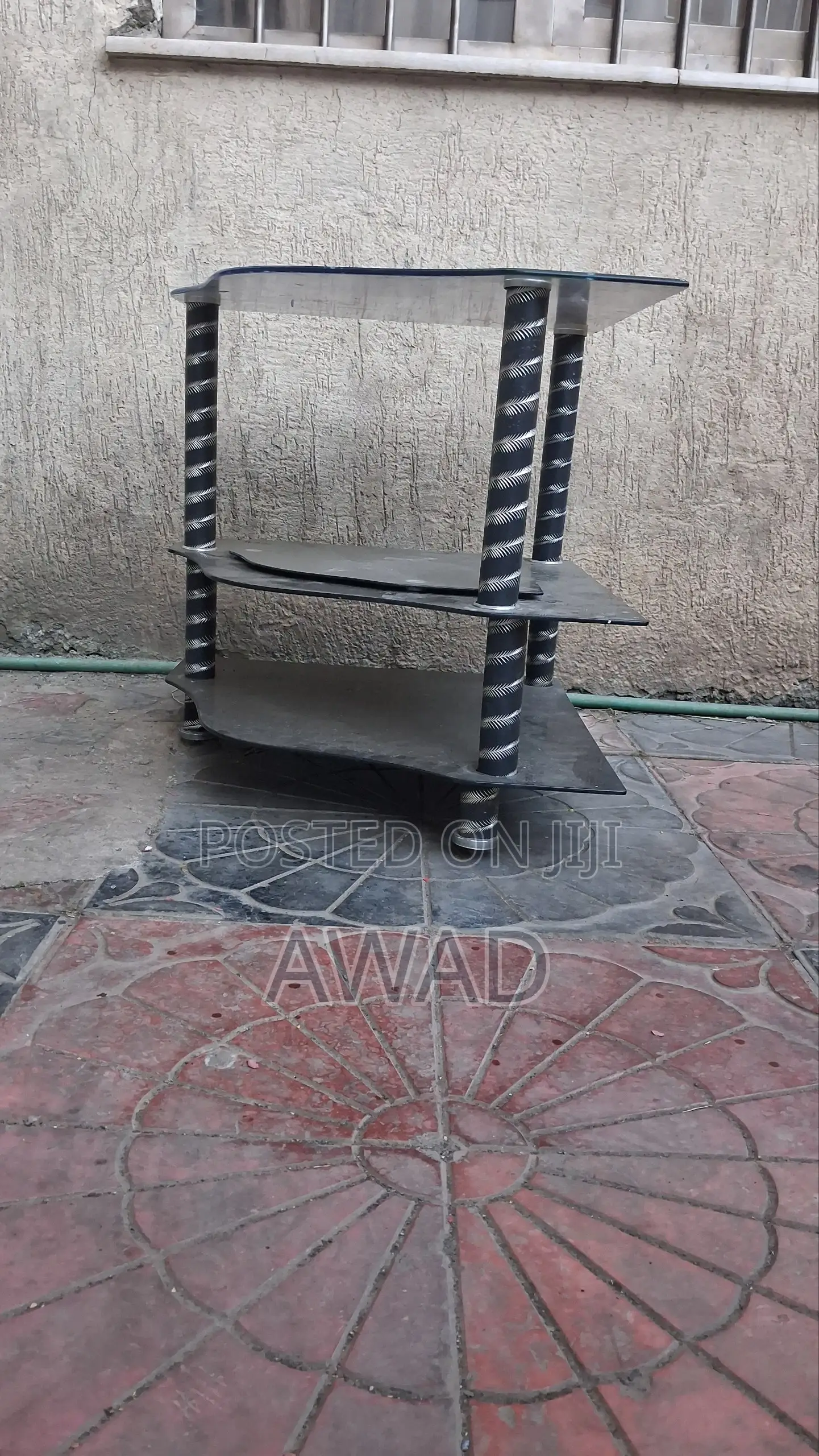Modern 3-Tier Tempered Glass TV Stand