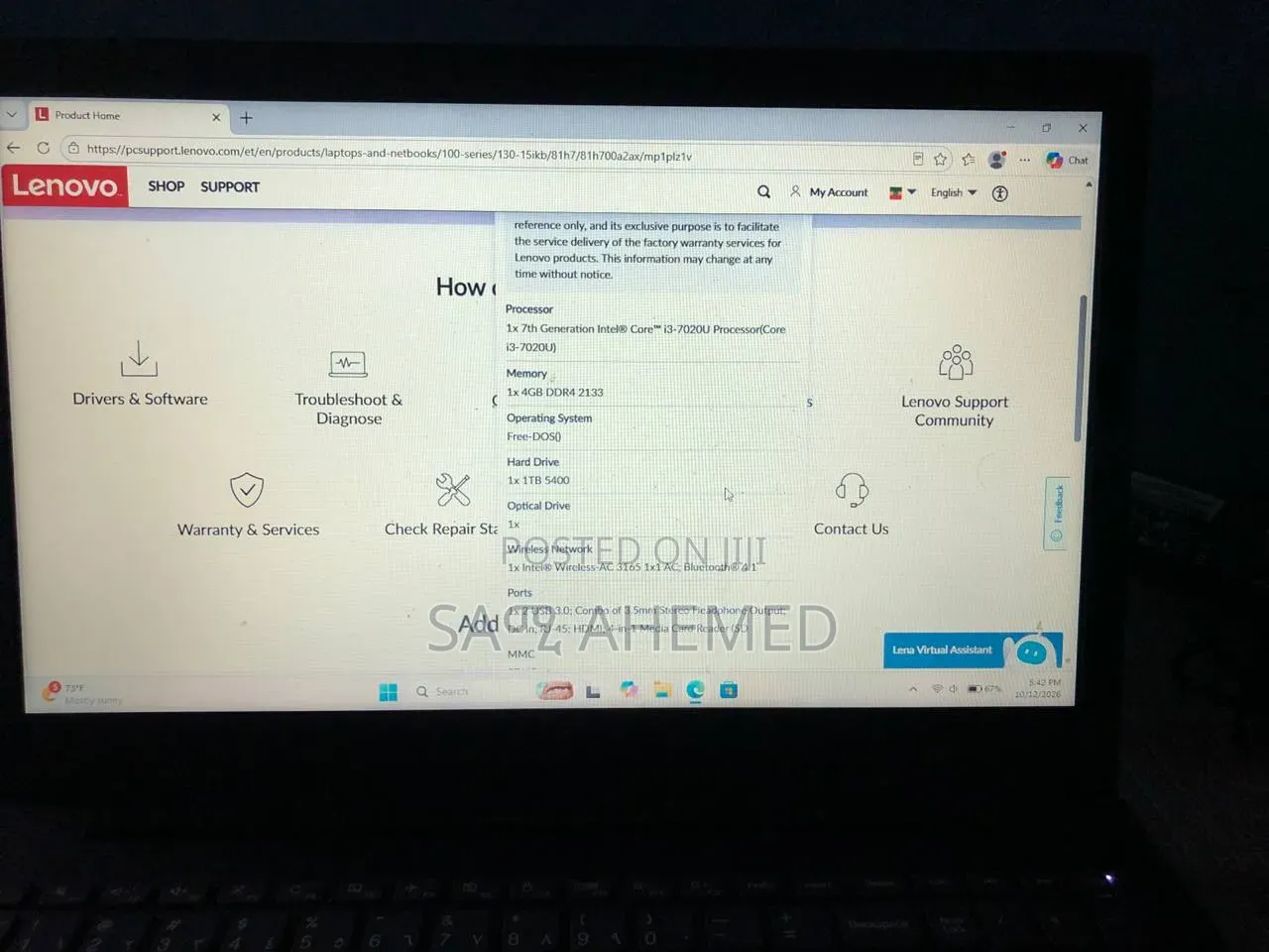 Laptop Lenovo Flex 3 4GB Intel Core M3 HDD 1T