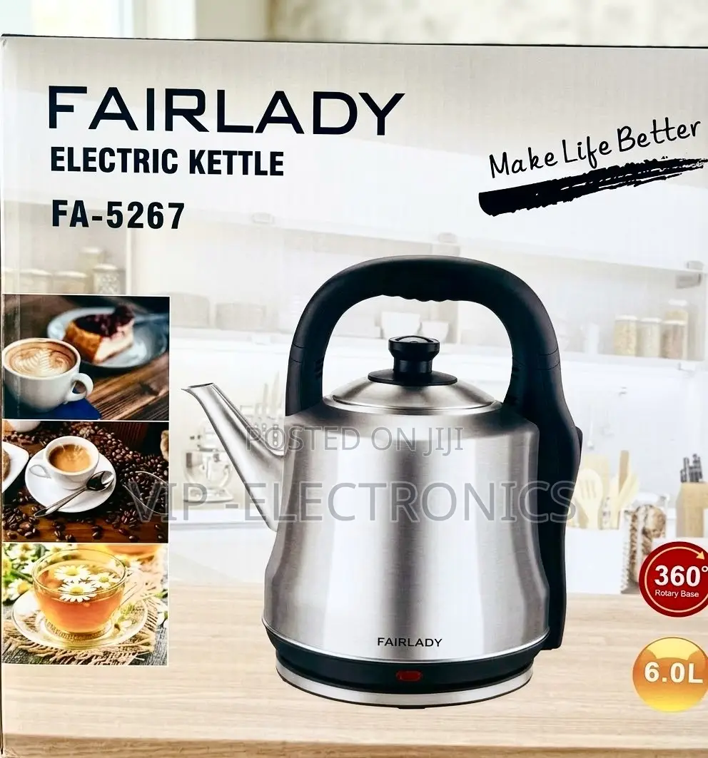 FAIRLADY Electric Boiler Kettle 6.0L – Stainless Steel Water With 360
