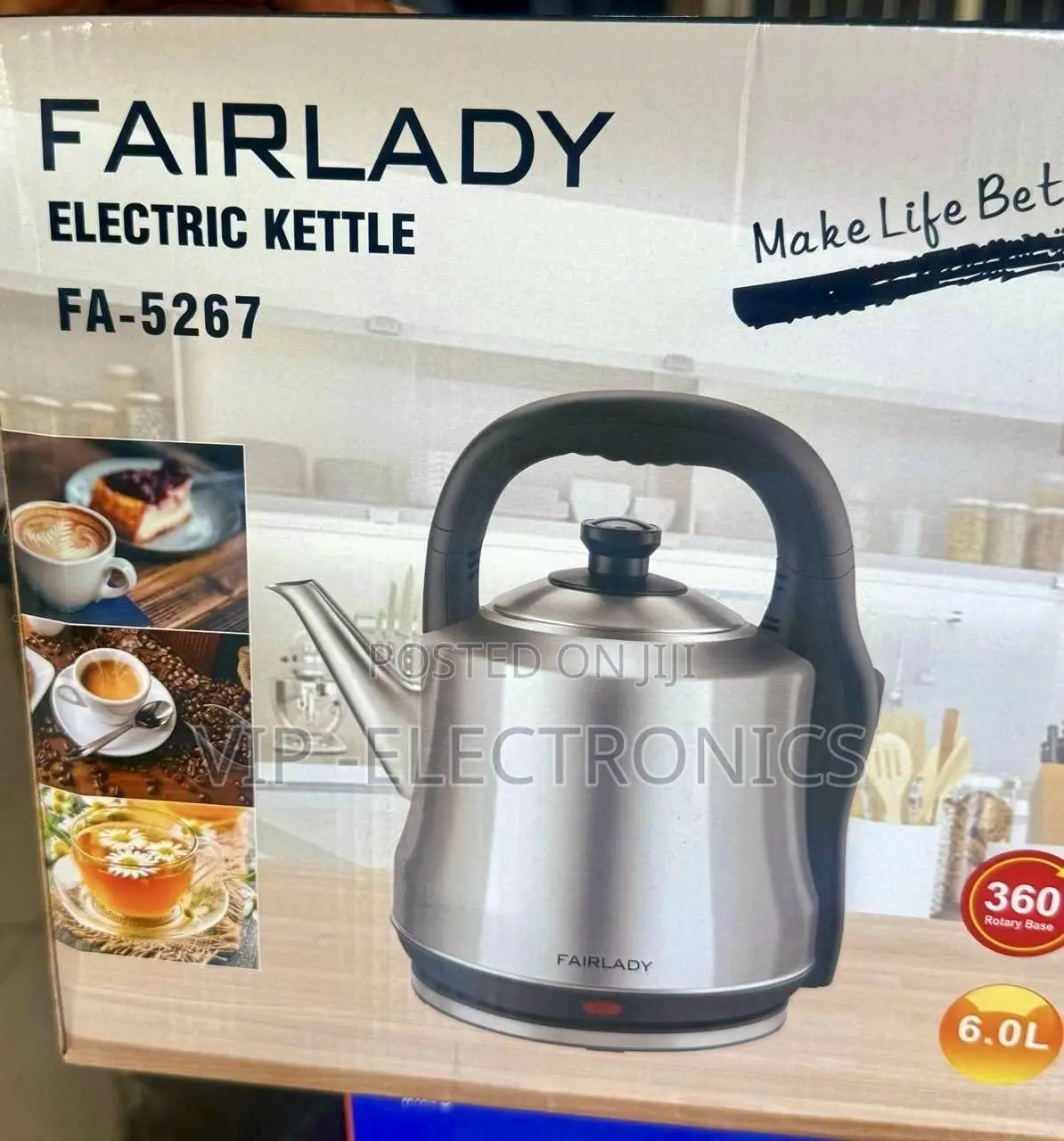 FAIRLADY Electric Boiler Kettle 6.0L – Stainless Steel Water With 360