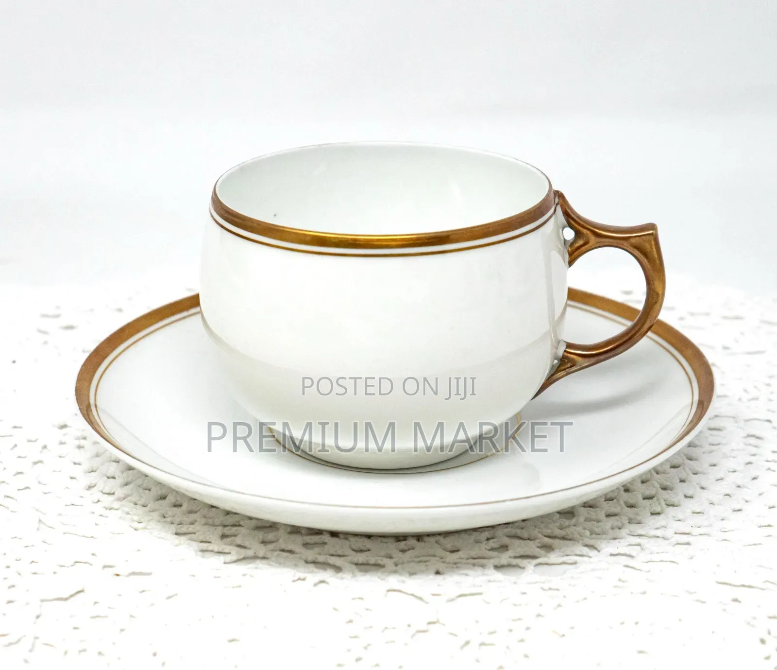 Cup Premium Quality Porcelain With Saucers የወት እና ማኪያቶ ብርጭቆ ከነ ማስቀመጫ