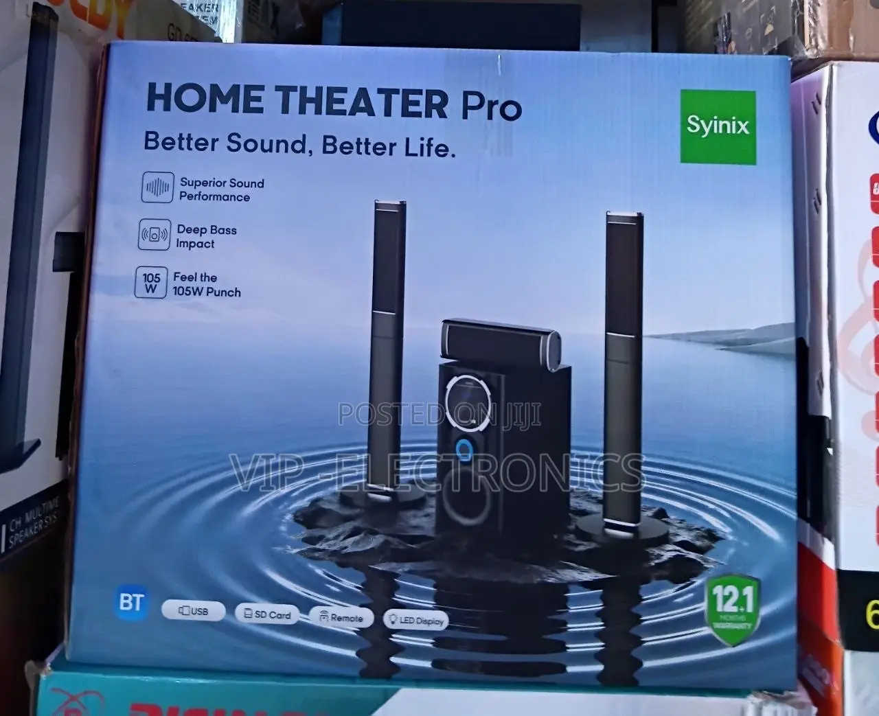 Syinix Home Theater Pro Multimedia Speaker System 105W – 2.1 Channel