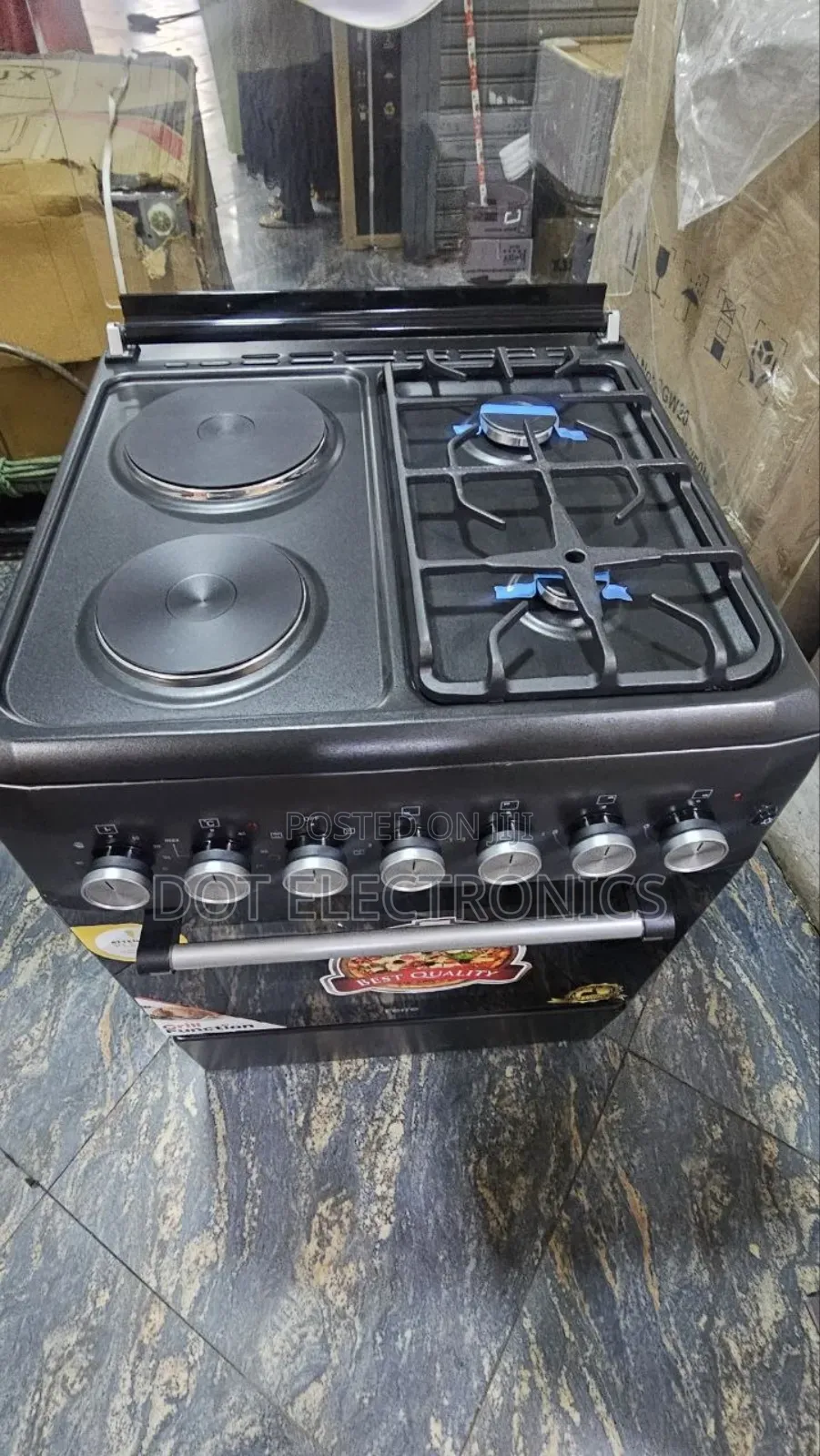 Ferre 2-Gas & 2-Electric Freestanding Hybrid Cooker