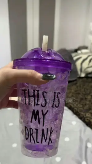 Freezing Gel / Frosty Plastic Sipper Tumbler With Straw