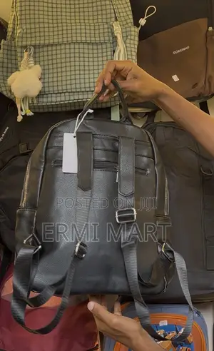 Black Leather Girls Bag