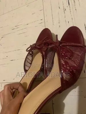 Women's Burgundy Red Bow Heeled Mule Sandal
