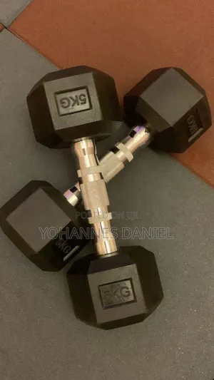 5KG Dumbbells – Rubber Hex Weight Dumbbells