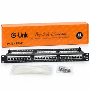 G-Link 24-Port Cat6 UTP Network Patch Panel, 1U, 19-Inch Rackmount