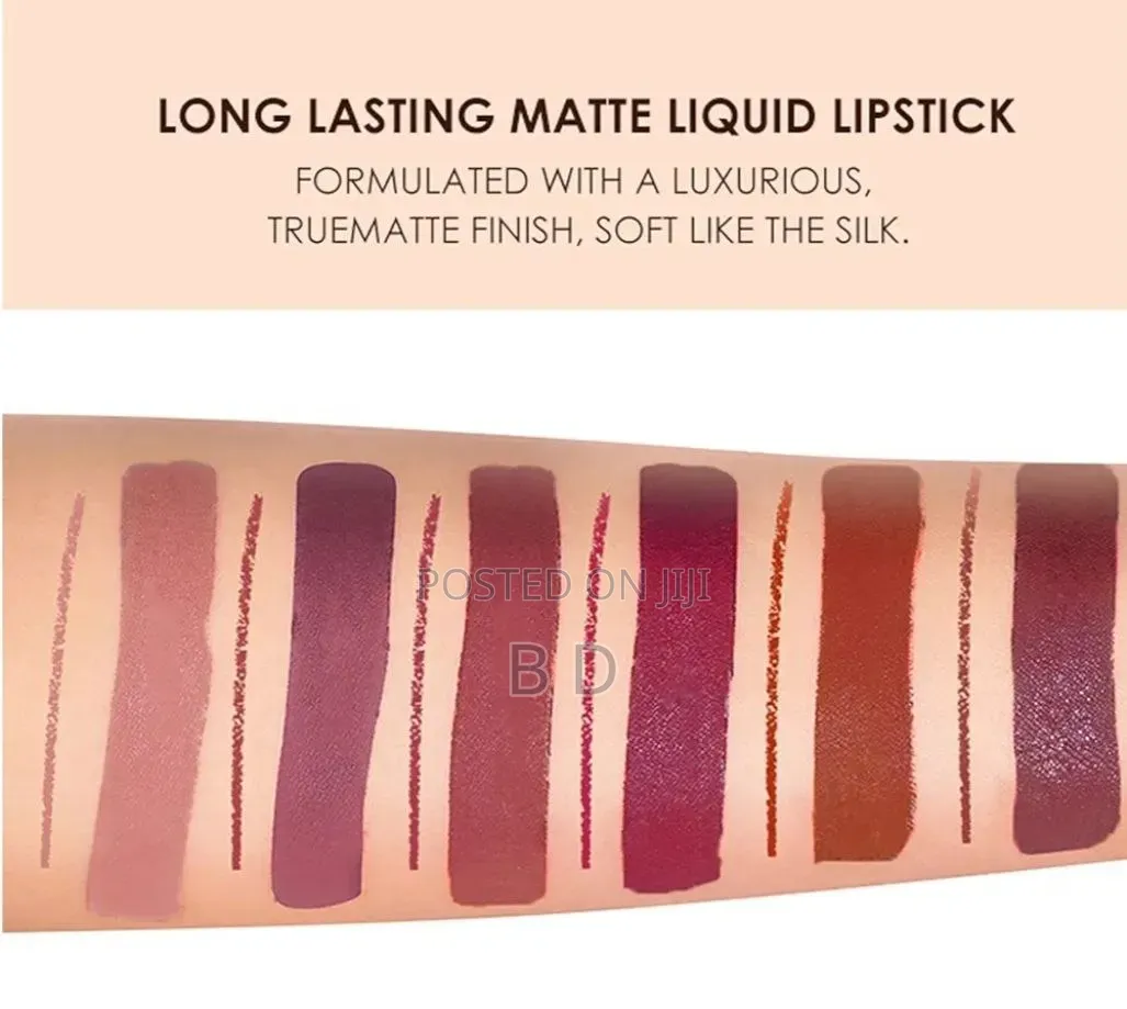 BestLand 12Pcs Matte Liquid Lipstick + Lip Liner Pens Set
