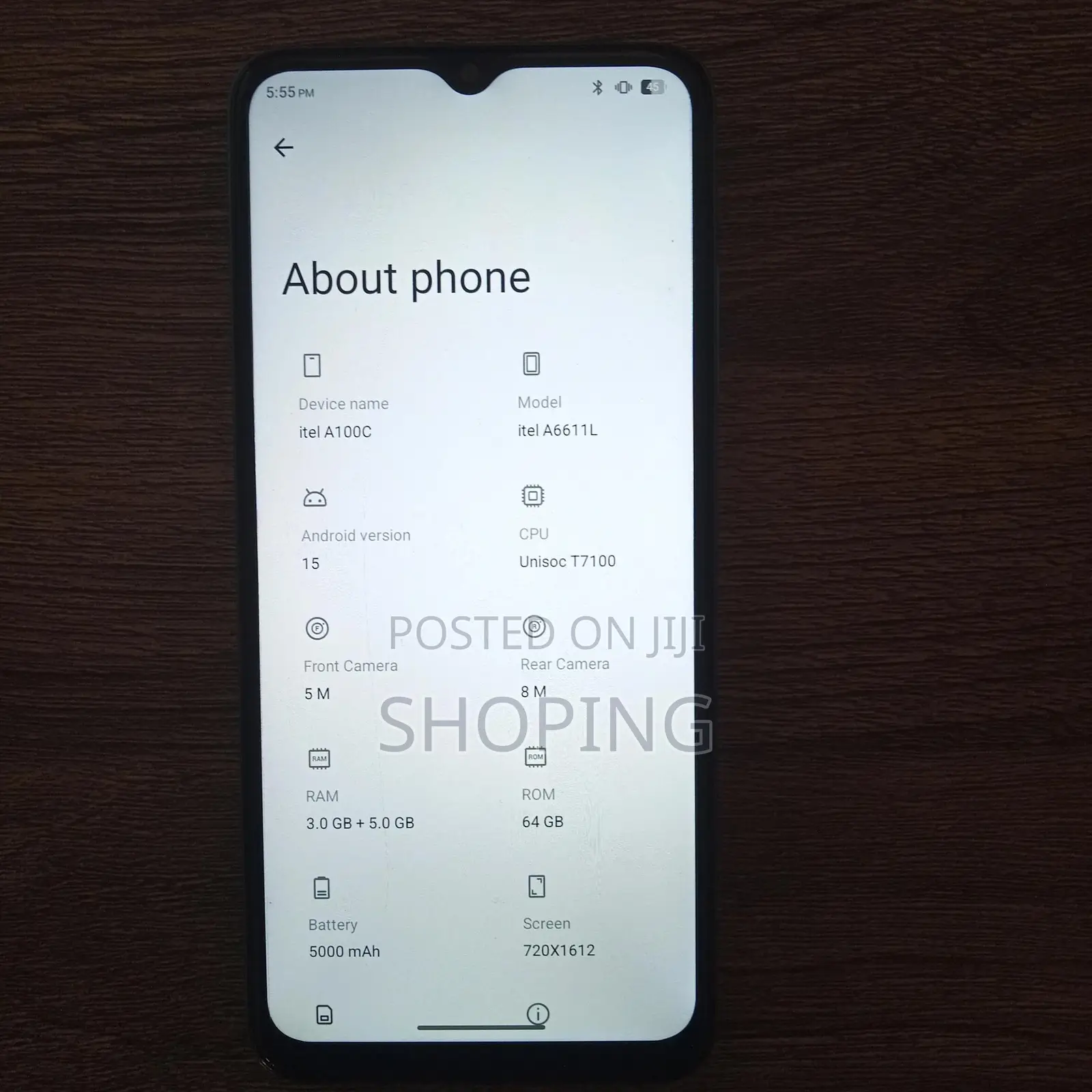 New Itel A100C 64 GB Gray