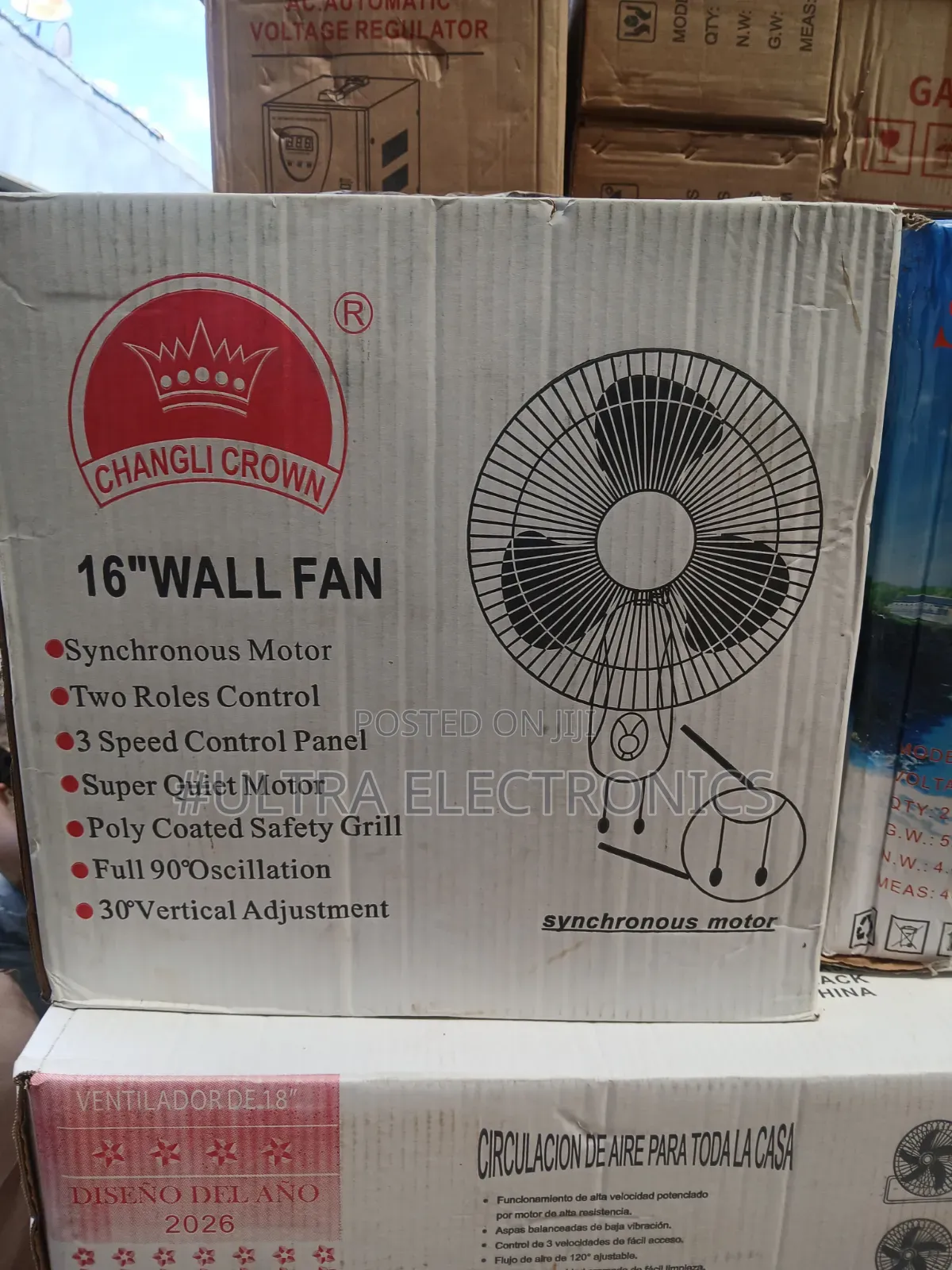 16-Inch Wall Fan – Powerful Airflow, Space-Saving Design