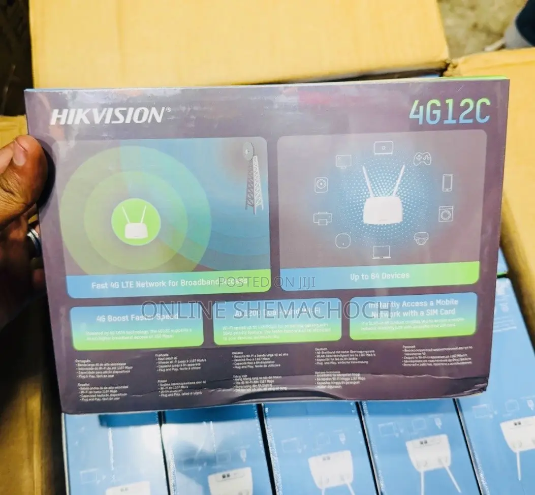 Hikvision 4G+ LTE 1200 MBPS SIM Card Support WiFi Router ሲም የሚቀበል ፈጣን