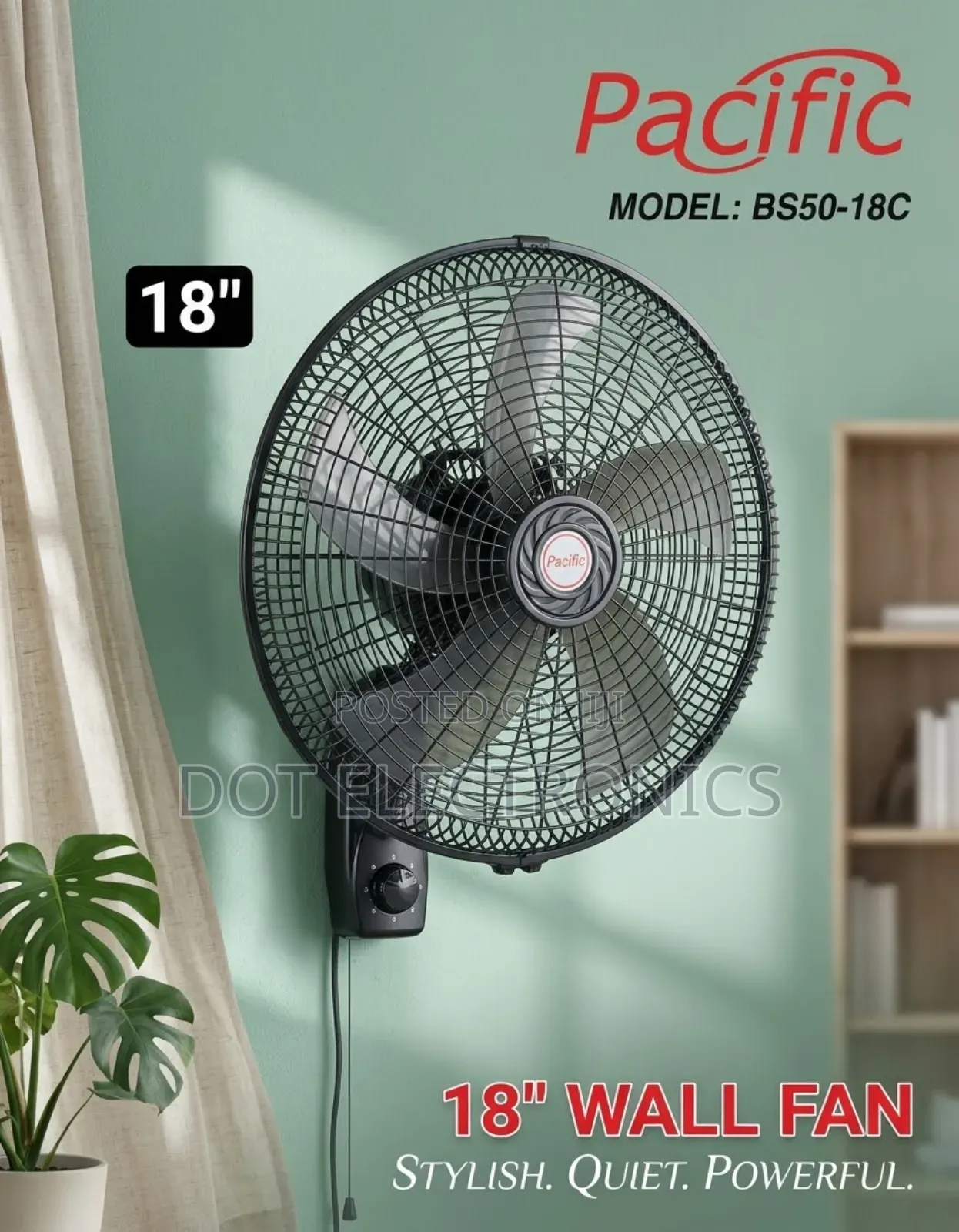 Pacific 18" Wall Fan - Model BS50-18C